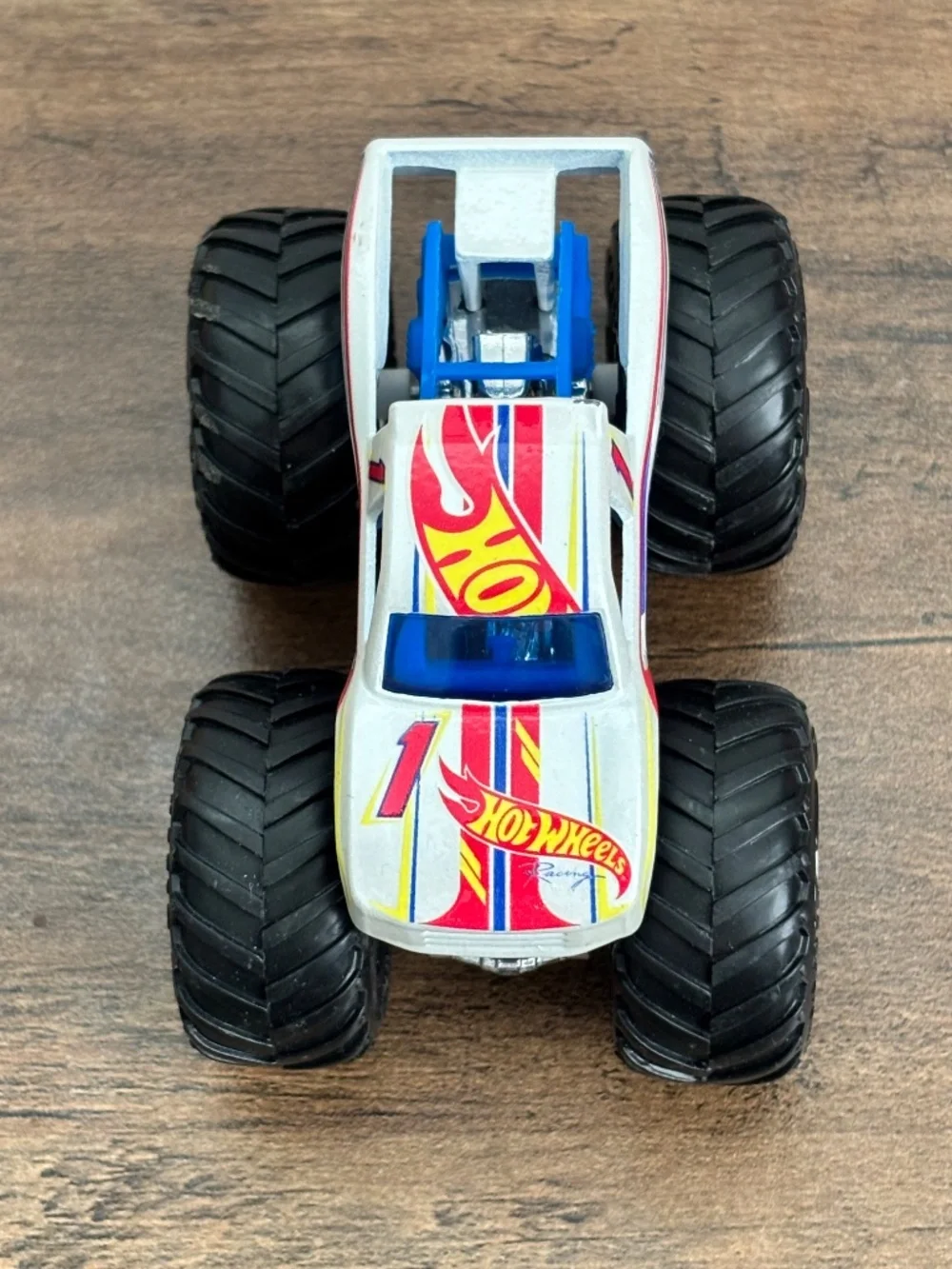 Hot Wheels Monster Truck Die Cast 1:64 #1 Racing Team Red White Blue Yellow Toy